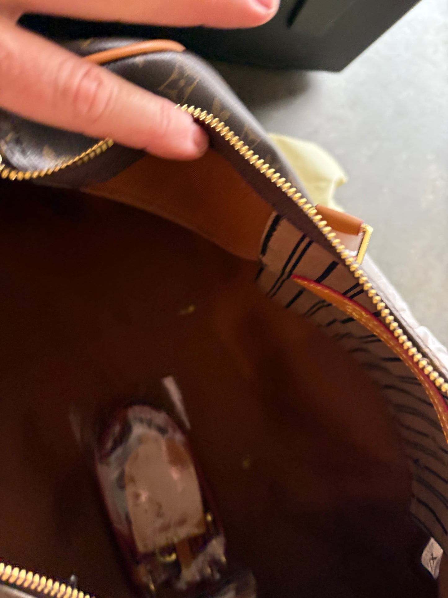 Inspired brown initial duffle