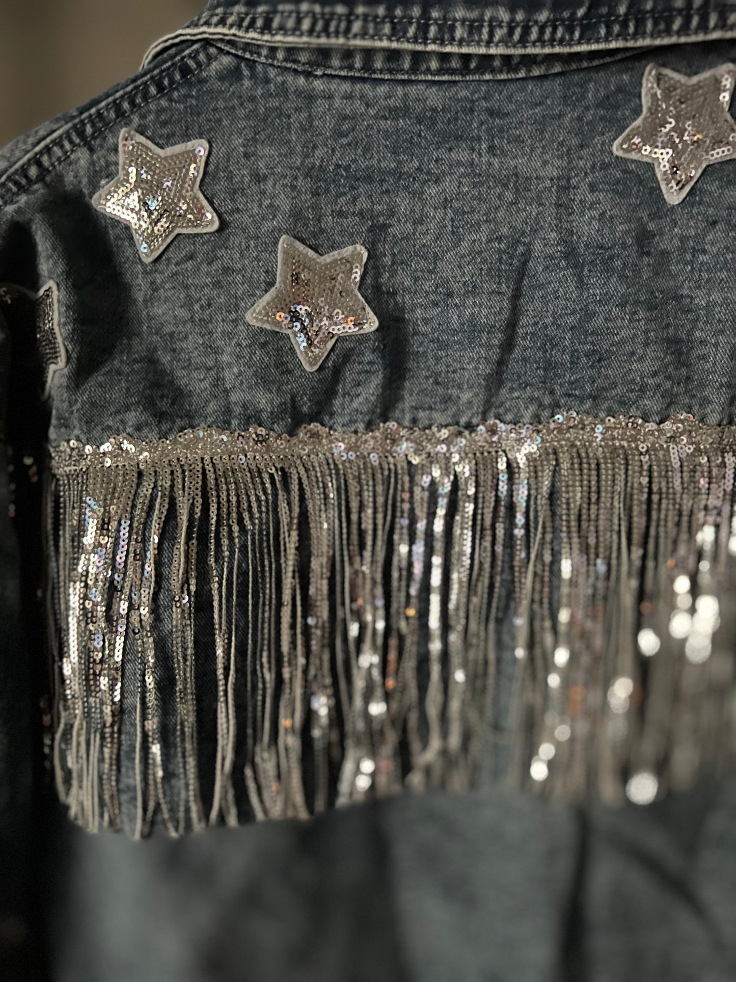 Star fringe Jean jacket