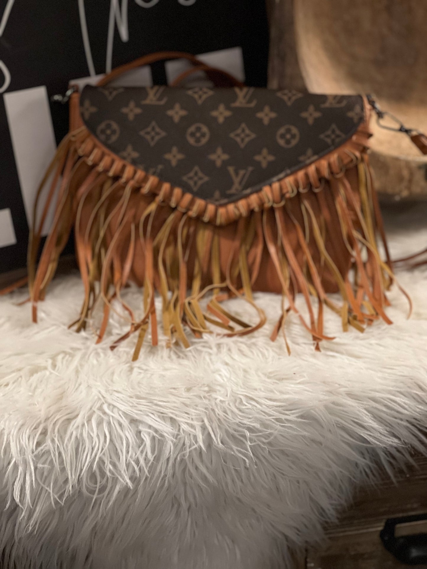 Brown Crossbody fringe