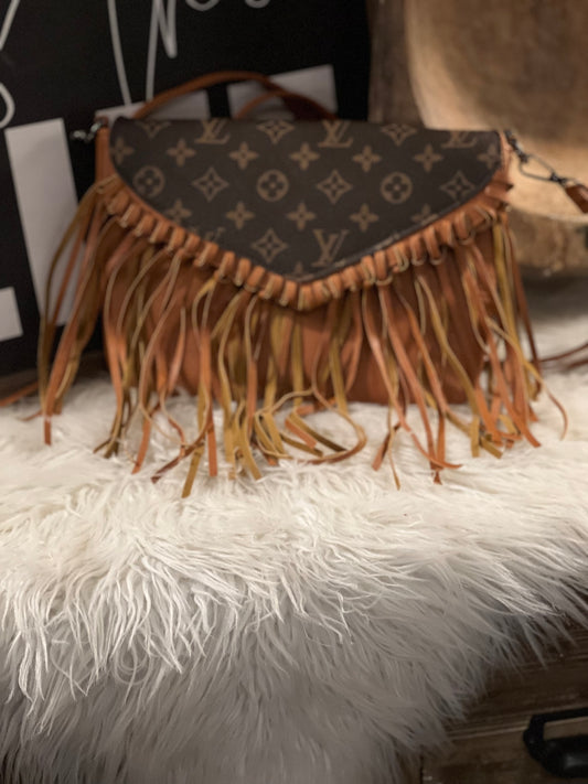 Brown Crossbody fringe