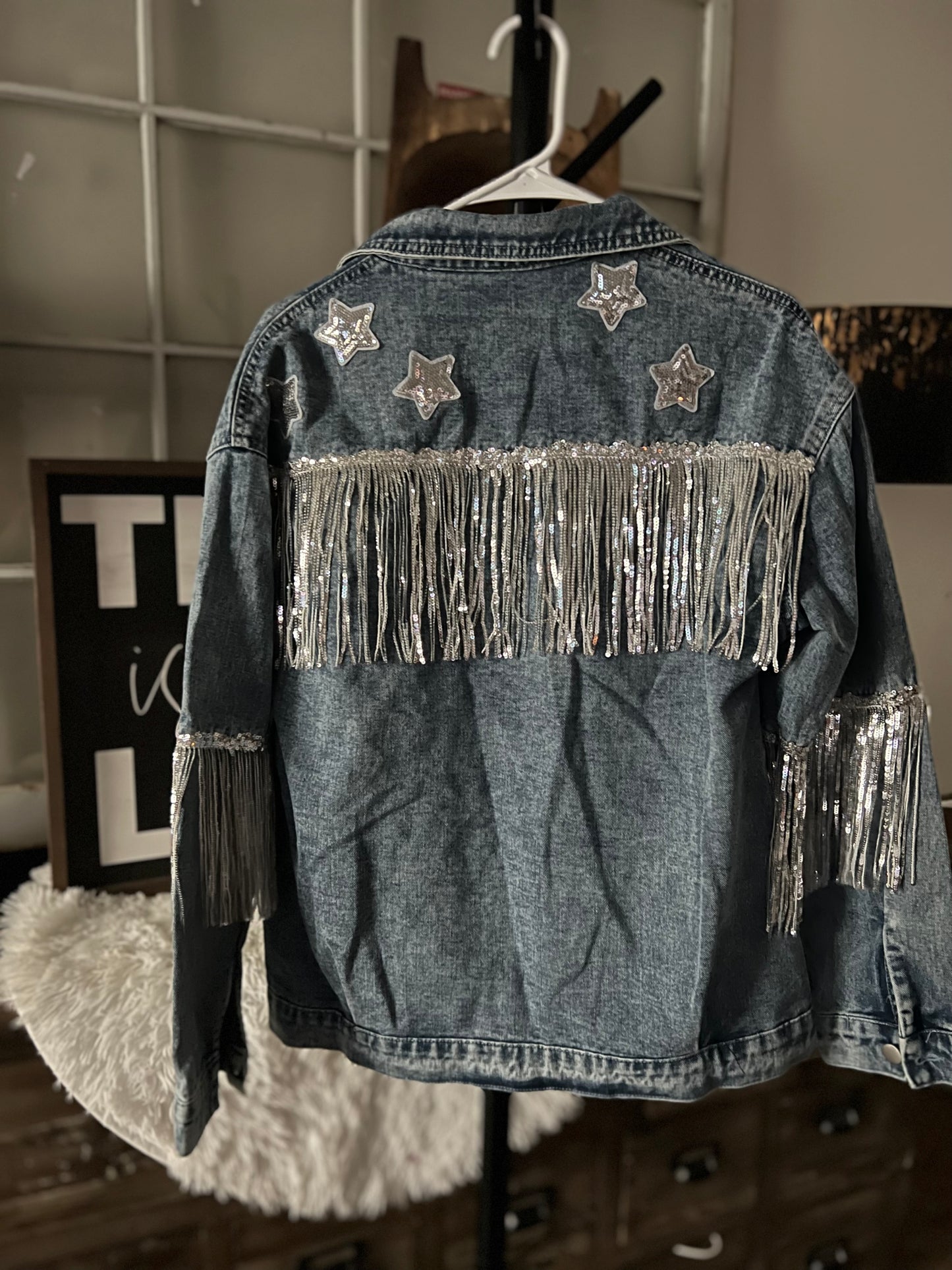 Star fringe Jean jacket