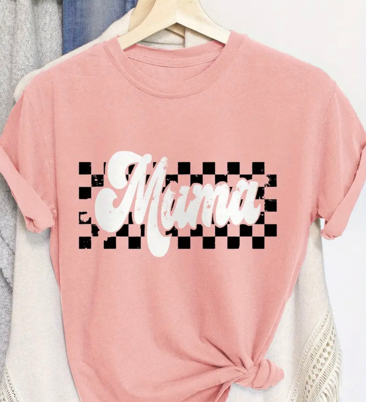 Mama  check shirt