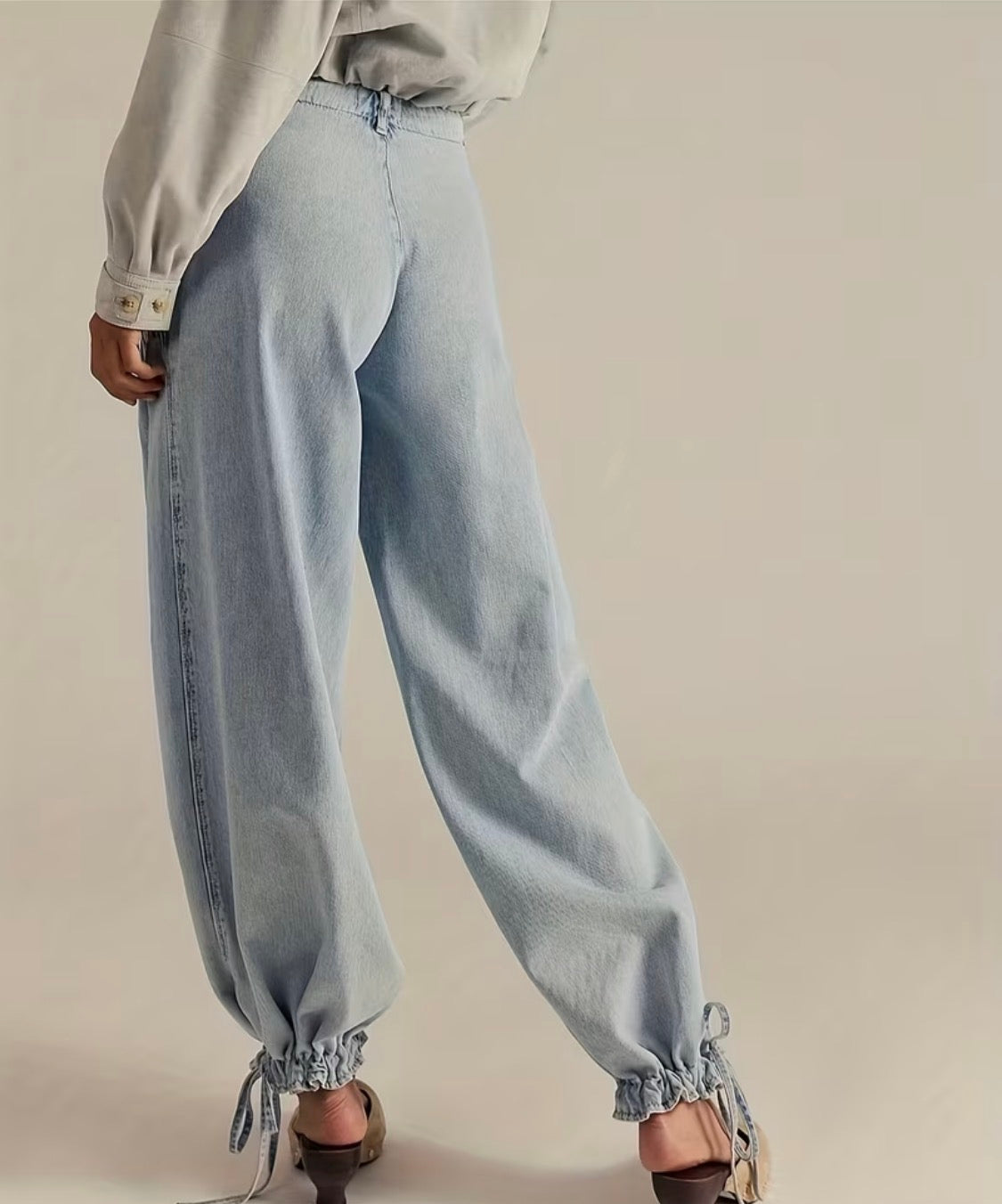 Relaxed Denim Pull-On Jogger Pants