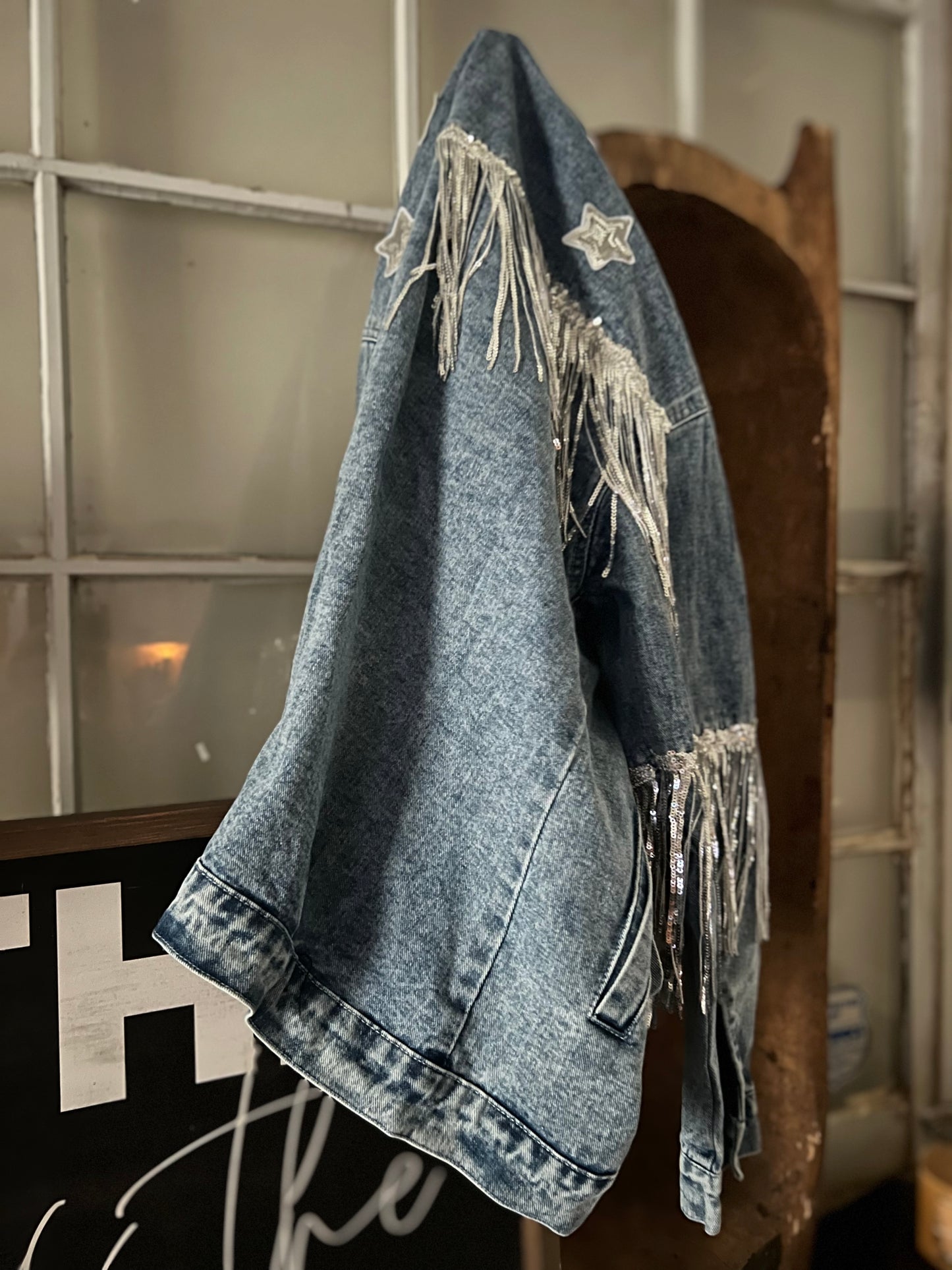 Star fringe Jean jacket