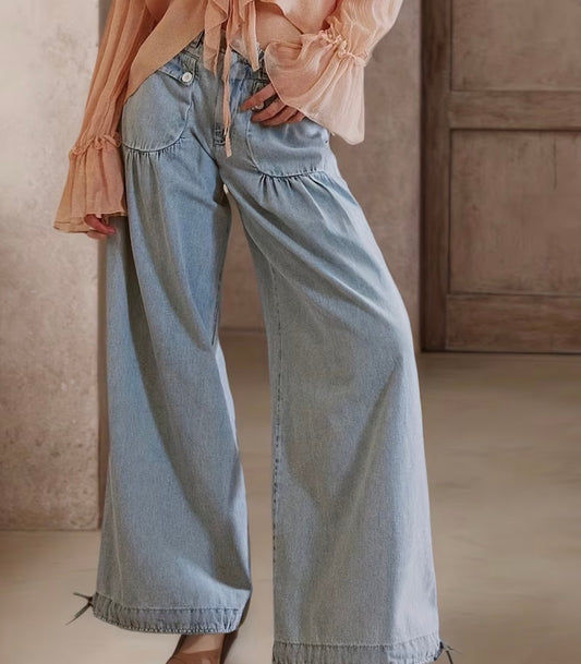 Relaxed Denim Pull-On Jogger Pants