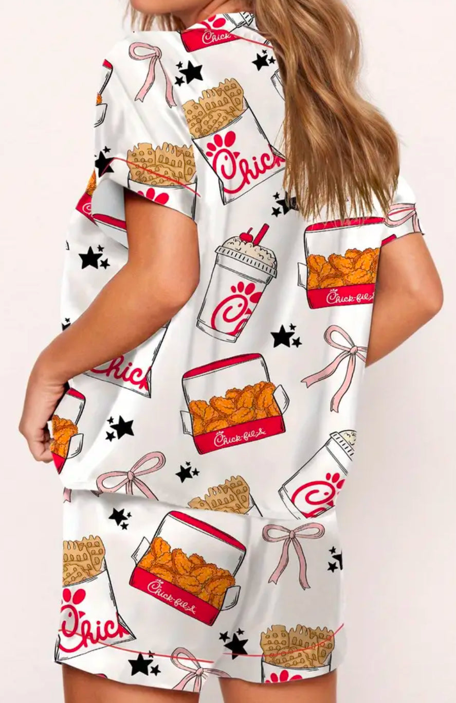 Chick-fil-a satin feel pjs