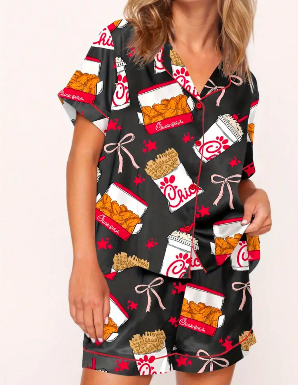 Chick-fil-a satin feel pjs