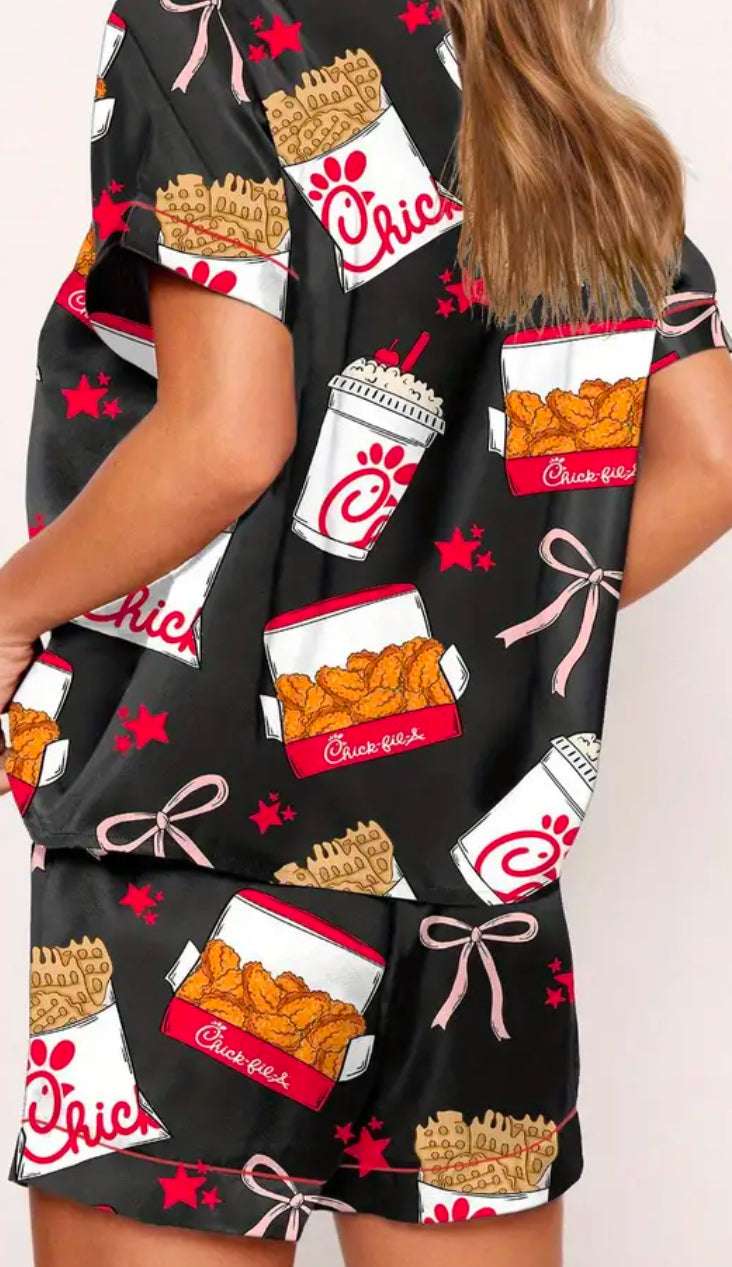 Chick-fil-a satin feel pjs