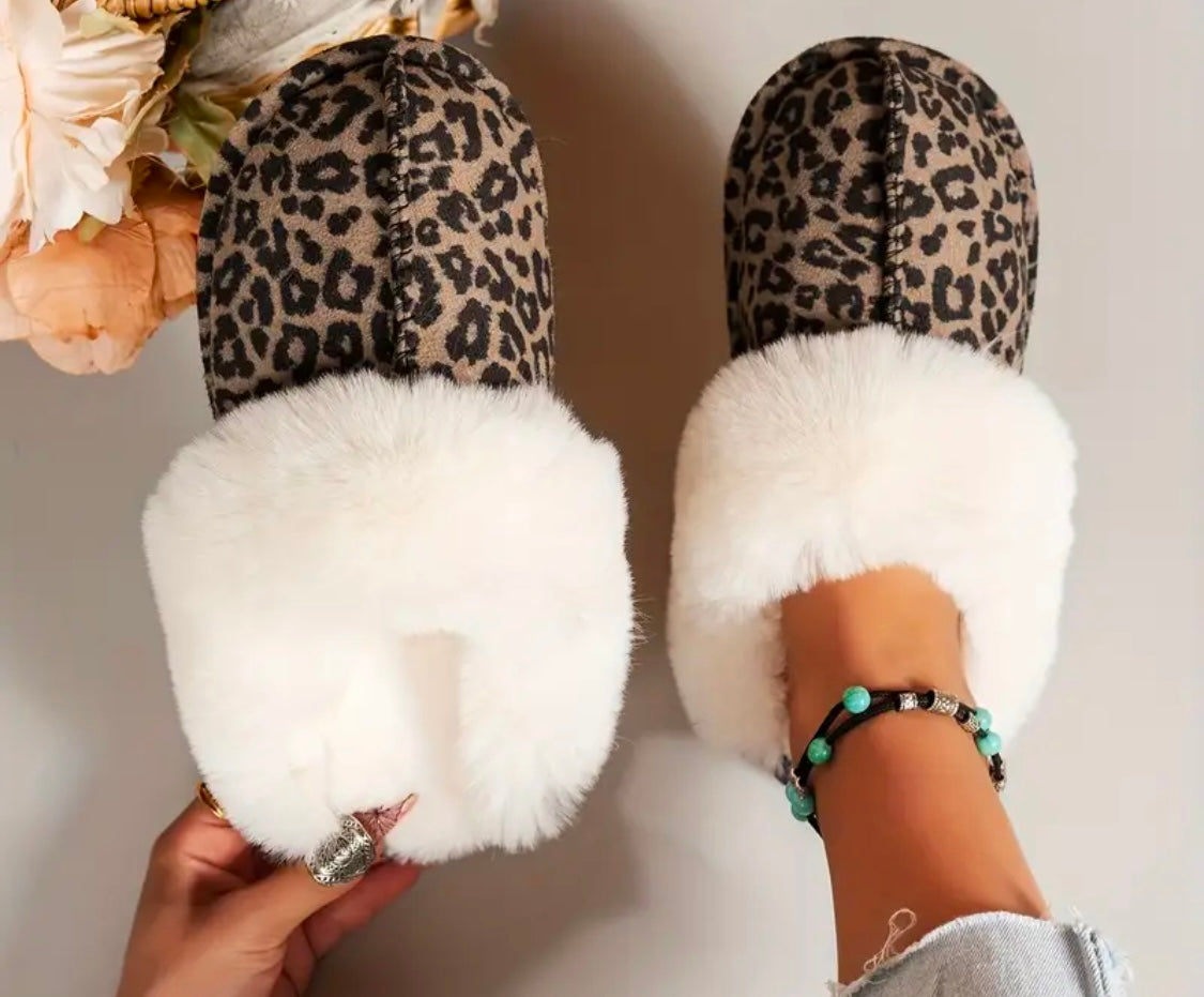 Animal print Plush slippers