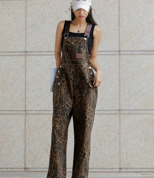Leopard Print Utility Overalls — Bold & Effortlessly Cool