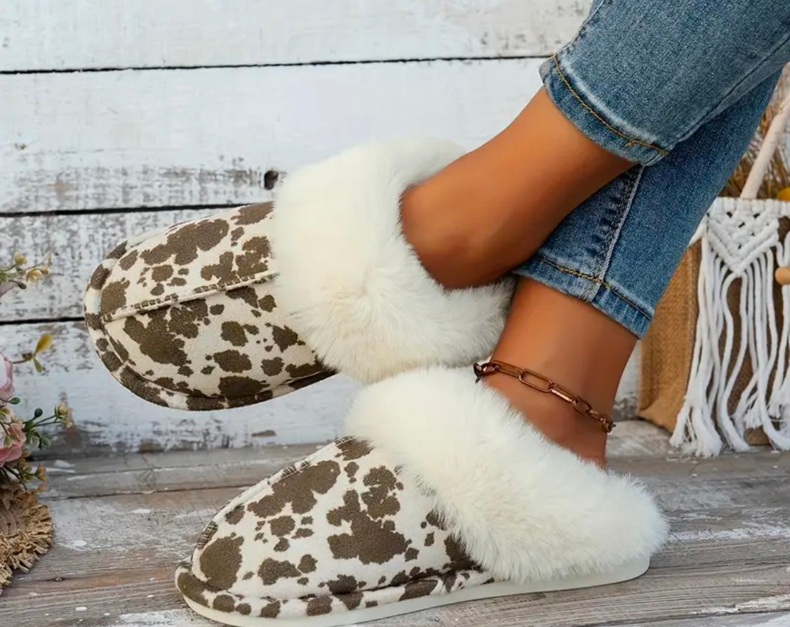 Animal print Plush slippers