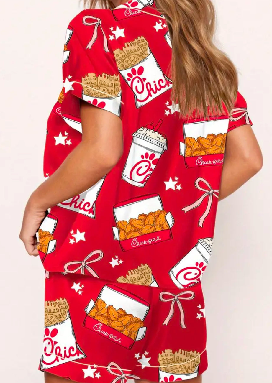 Chick-fil-a satin feel pjs