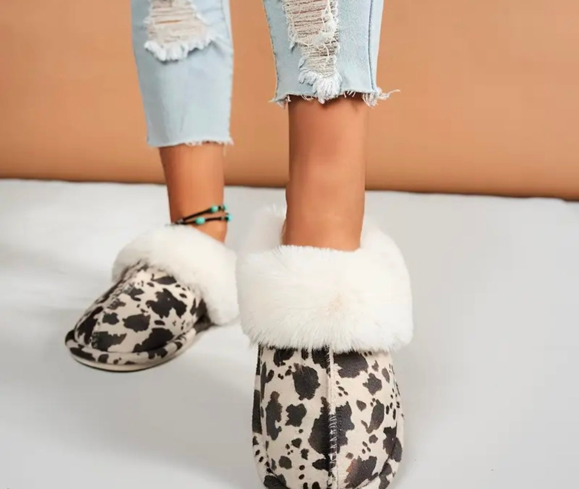 Animal print Plush slippers