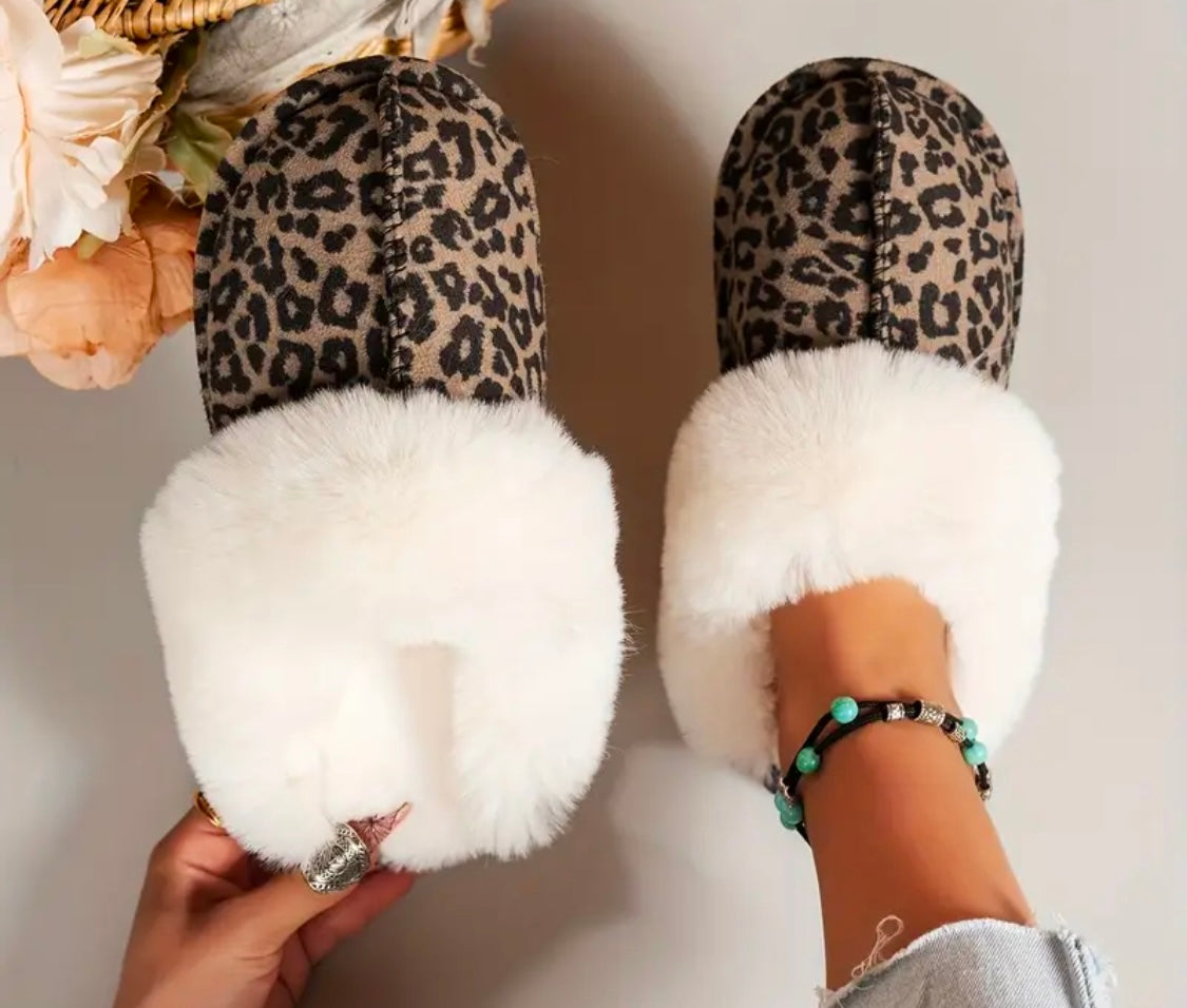 Animal print Plush slippers