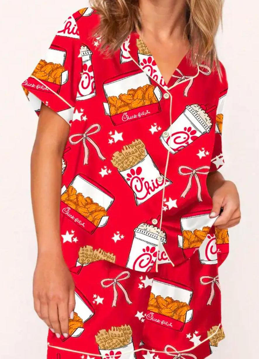 Chick-fil-a satin feel pjs