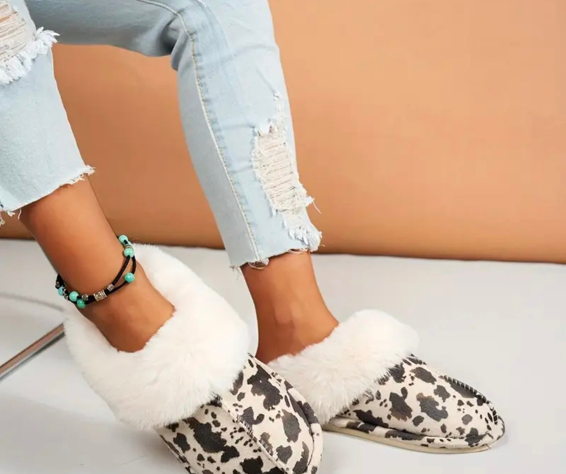 Animal print Plush slippers