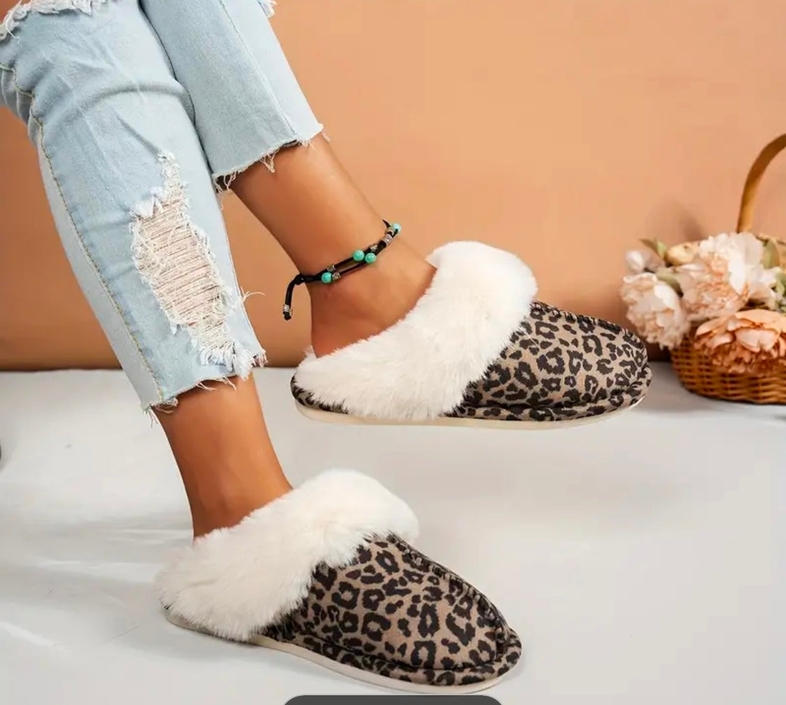 Animal print Plush slippers