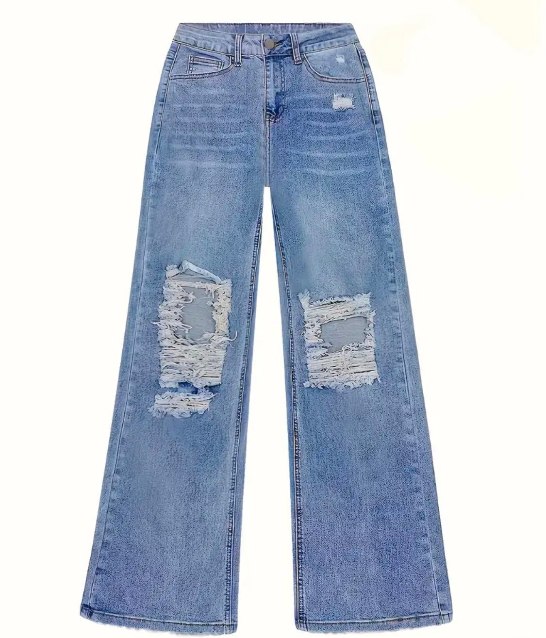 Vintage ripped straight jeans