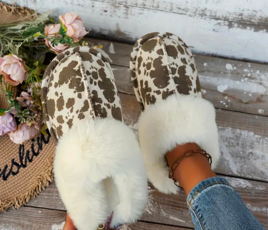 Animal print Plush slippers