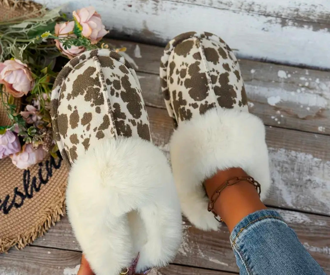 Animal print Plush slippers