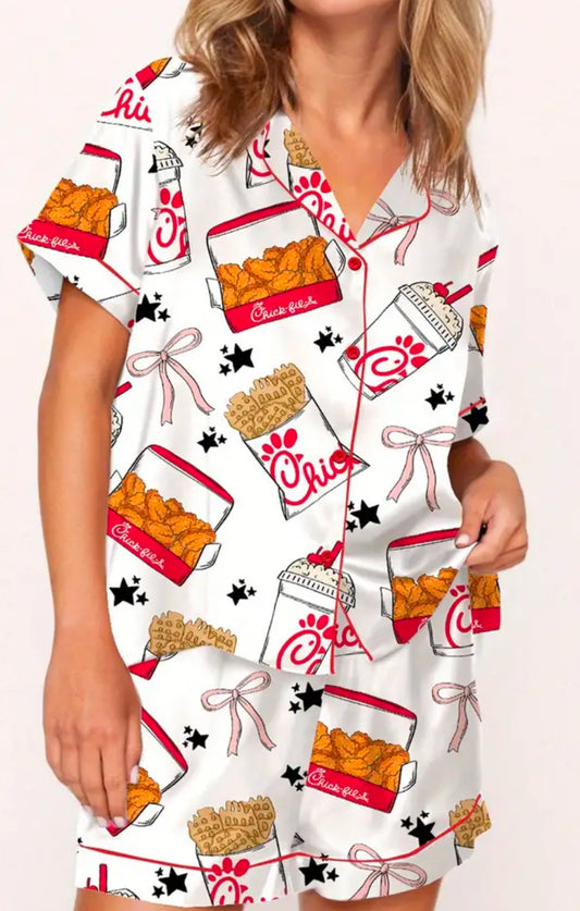 Chick-fil-a satin feel pjs