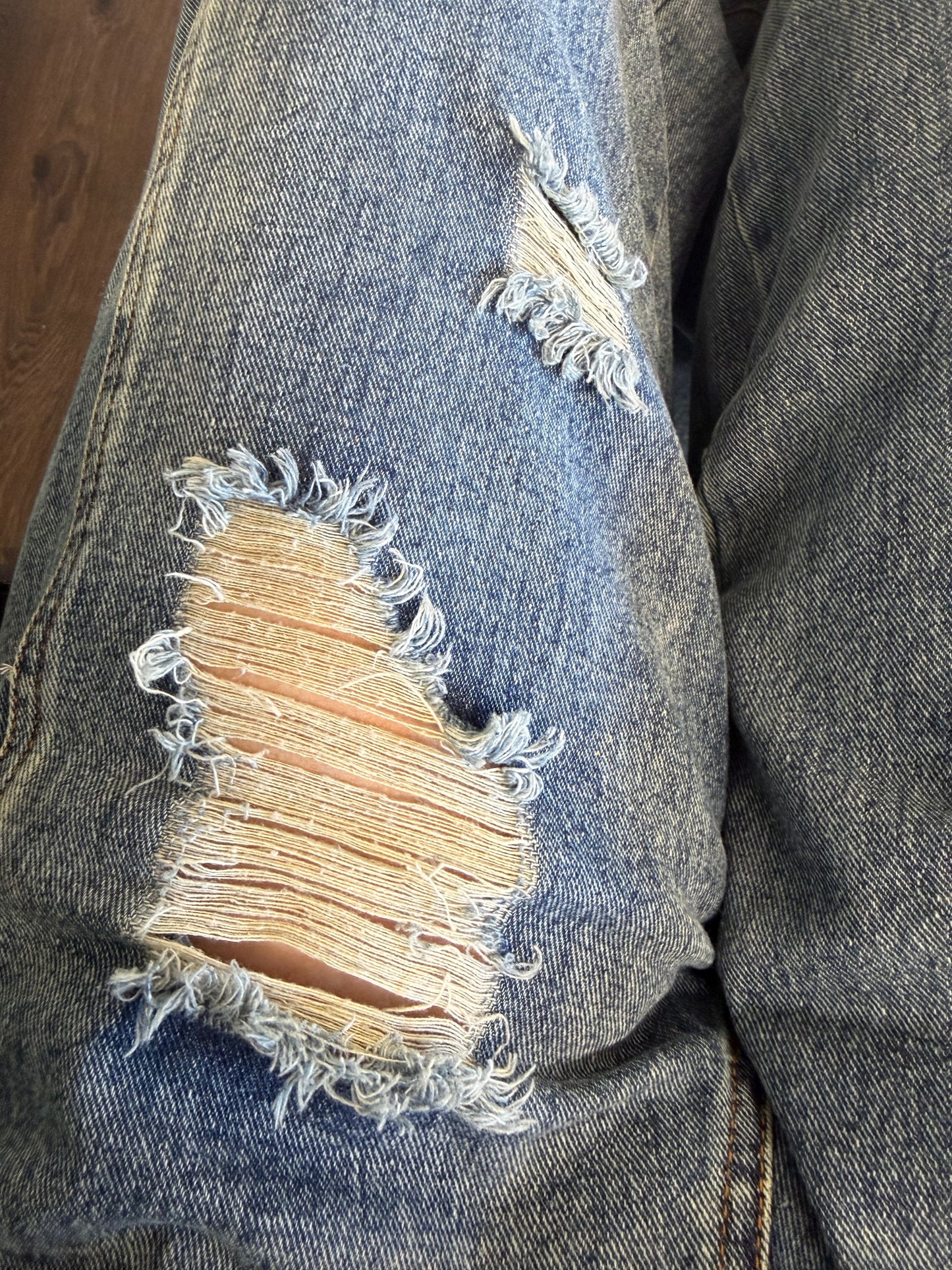 Distressed Wide-Leg Denim Overalls — Effortless Boho Chic